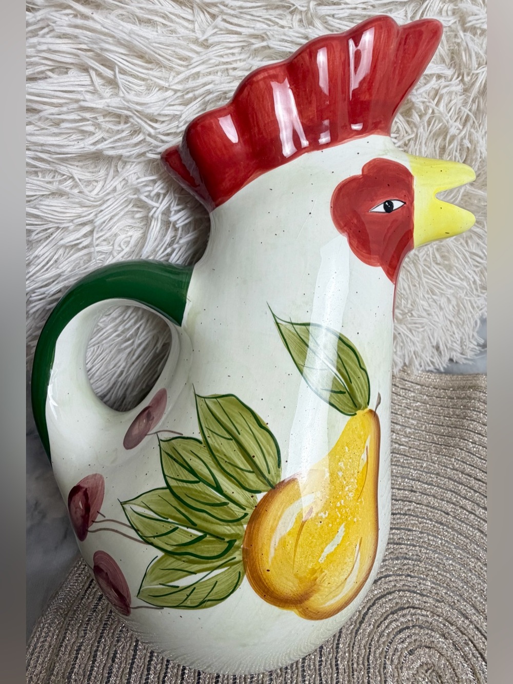 Style-Eyes Baum Bros Rooster Decorative Pitcher Vase Farmhouse Country Decor